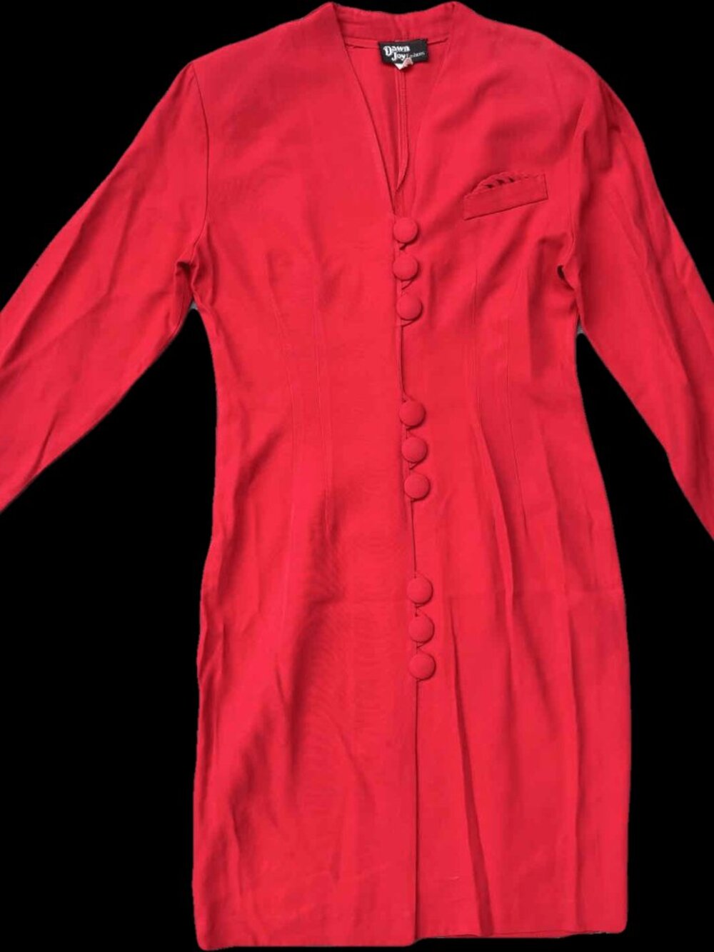 Vintage Long Sleeve Dress with bold button detail